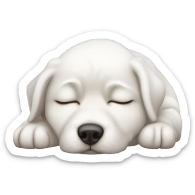 A littel wite dog sleeping up agents af Girl i her ved sticker