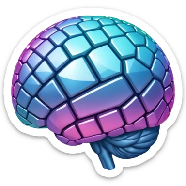 un cerveau comme une boule disco sticker