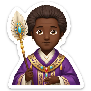 Ancient  mpriests with Feather Fan sticker