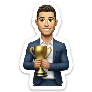 cristiano ronaldo con la copa mundial sticker