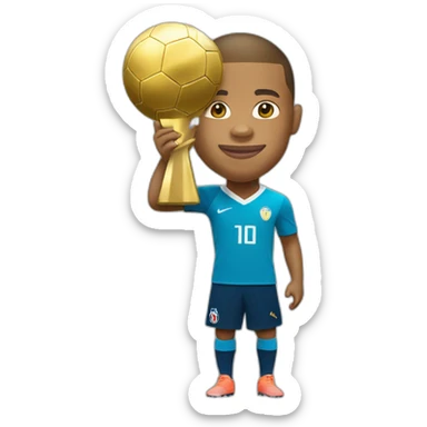 Mbappe con un Balon de Oro sticker