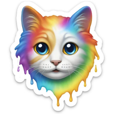 rainbow crying cat  sticker