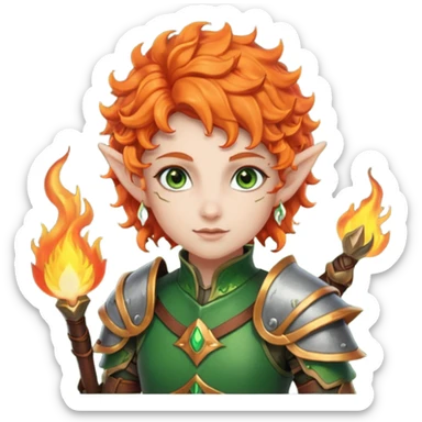 Archer elf with flaming orange curls sticker