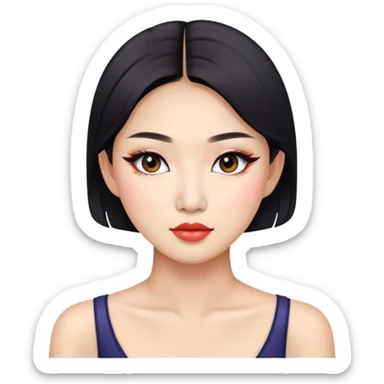 pretty asian baddie with makeup sticker