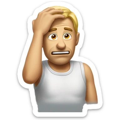 Photorealistic man scratches his head in confusion sticker