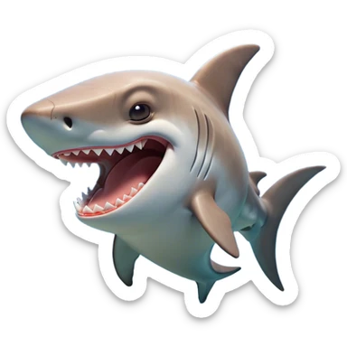 Cinematic Cute Yawning Hammerhead Shark Portrait Emoji, Head tilted slightly with a dramatic, wide-open yawn, showcasing its unique hammer-shaped head with relaxed, drooping fins and sleepy, half-closed eyes, Simplified yet irresistibly adorable features, highly detailed, glowing with a soft, cozy oceanic glow, high shine, relaxed yet expressive, stylized with a hint of whimsical aquatic ease, soft glowing outline, capturing the essence of a drowsy yet affectionate hammerhead that appears ready to stretch and yawn its way out of the screen! sticker