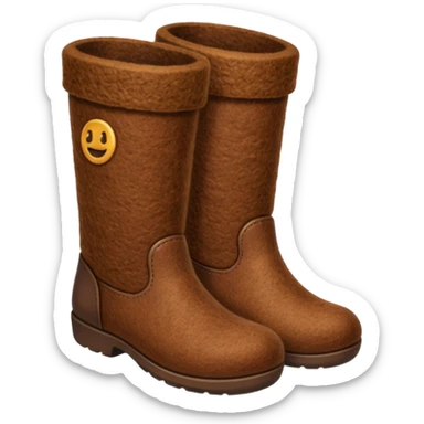 felt boots made of felted wool sticker