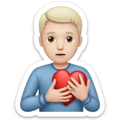 Men I sick hold his heart by 1 hand sticker