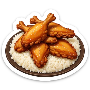 Chicken wings with rice  sticker