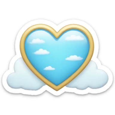 A light blue heart with clouds sticker