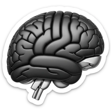   Create an emoji in which it is representing AI brain in black color professional and luxury brand type sticker
