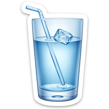 glass of water with ice isolated on white background sticker