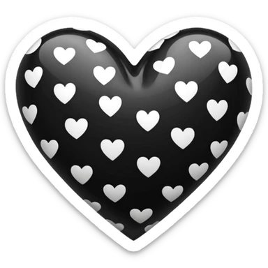white and black polka dot heart  sticker
