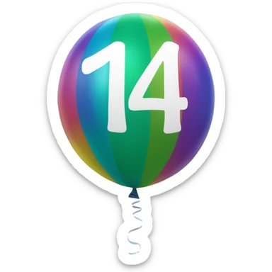 Balloon of the number four  sticker