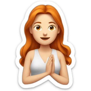 Une Femme rousse qui fait de la méditation sticker