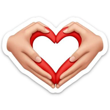 two hands crossing around a emoji neck sticker