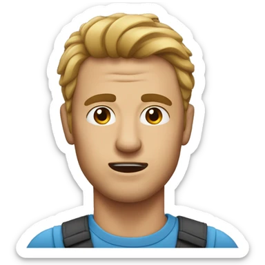 A man that beat his own cheek with his finger sticker