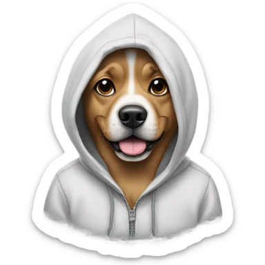 Dog wearing a hoodie sticker