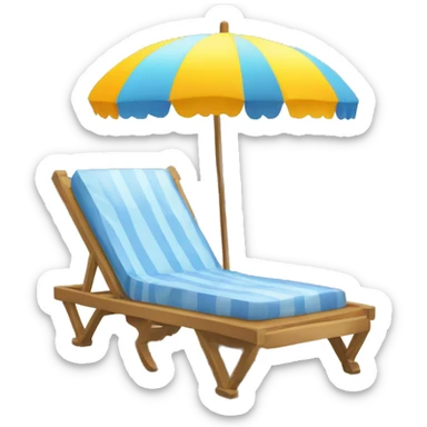 sun bed with umbrella sticker