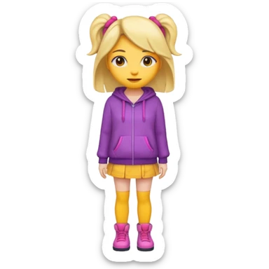 girl emoji , style , ugly outfit, full body sticker