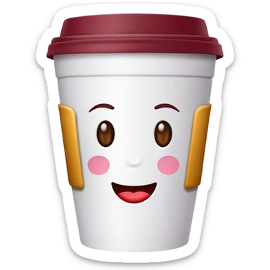 burgundy TAKEAWAY coffee sticker