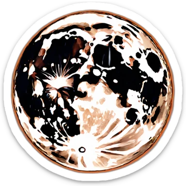 orange Big Moon sticker
