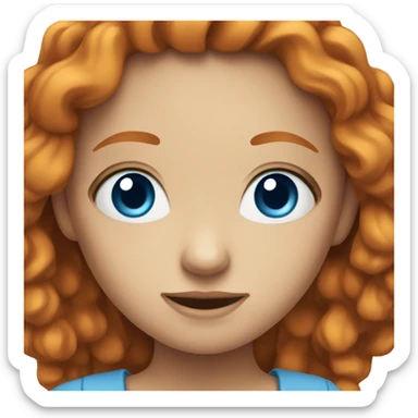 Ginger girl with blue eyes  sticker