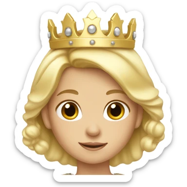 Blonde princess with a tiny crown sticker
