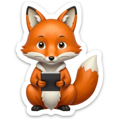 code writing fox sticker