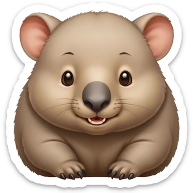 Wombat that is cute and happy and not too fat sticker