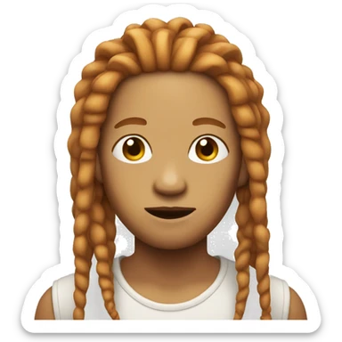 ginger asian with dreadlocks sticker
