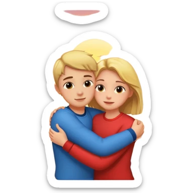 una chica con un chico abrazados viendo el atardecer sticker