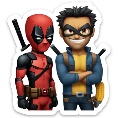Deadpool and Wolverine emoji for message sticker