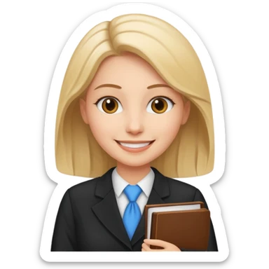 female lawyer helping a person sticker