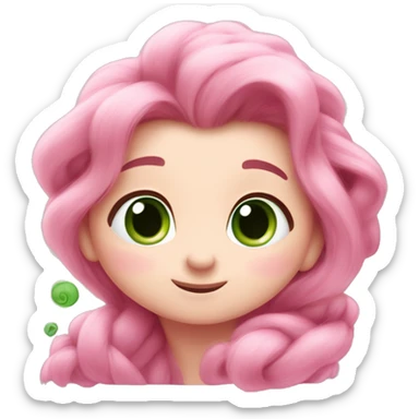 cute hamilion from Rapunzel, color: pink + green sticker