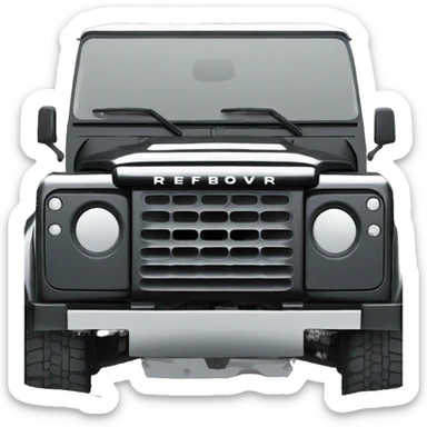 black Land Rover defender front view sticker
