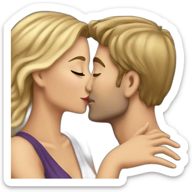 beautiful women kissing man sticker