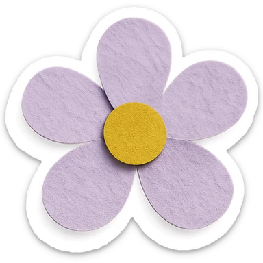transparent flower, layered and textured paper craft style sticker