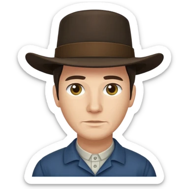 Amish man no mustache sticker