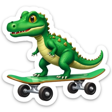 Cocodrilo sobre una patineta sticker