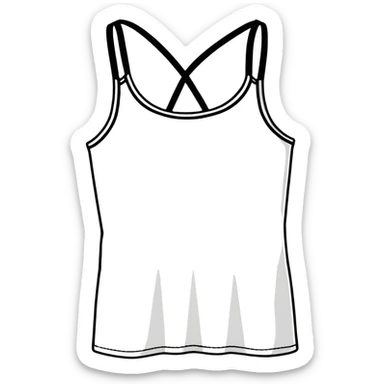 Bondage style black tank top with lots of crisscross straps sticker
