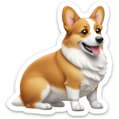 corgi pooping  sticker