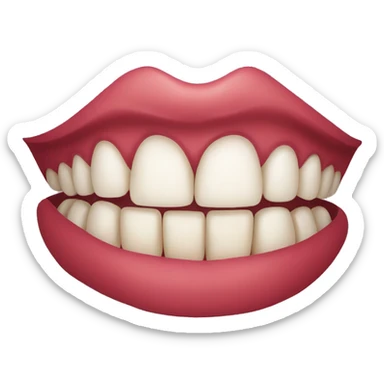 Mouth with very large veneers sticker