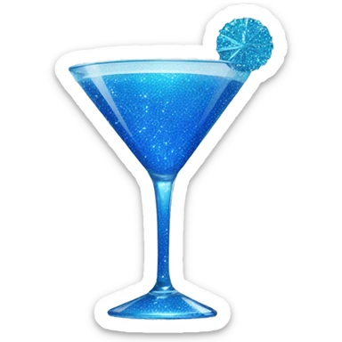 Blue sparkle cocktail sticker