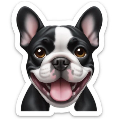 Black French bulldog smile  sticker