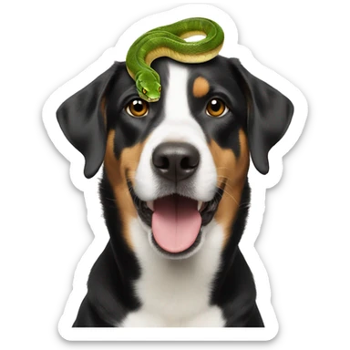 snake on a dogs head sticker
