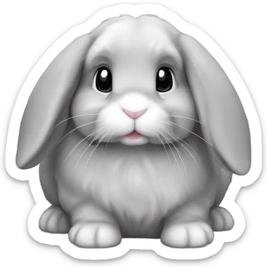 gray mini holland lop bunny sticker
