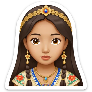 Asian girl in Filipino dress sticker