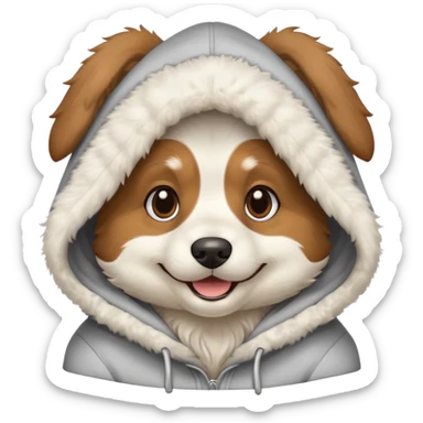 Dog wearing a hoodie ￼ sticker