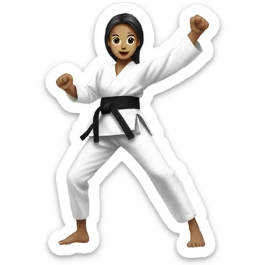 Taekwondo girl doing her pomsae sticker